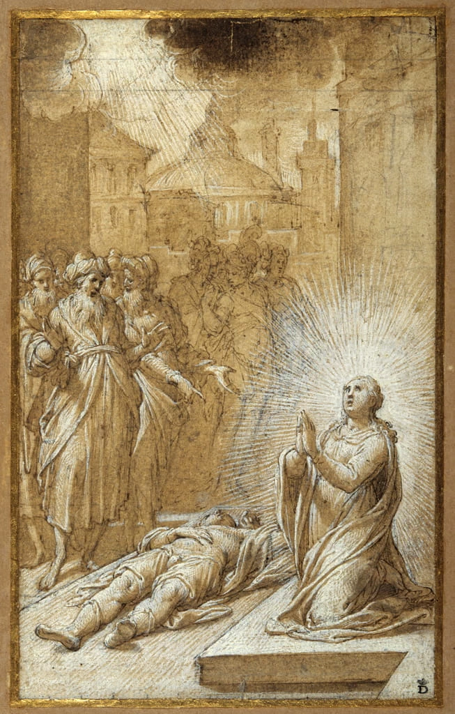 Santa che prega sul corpo di un morto - The Devonshire Collections, Chatsworth